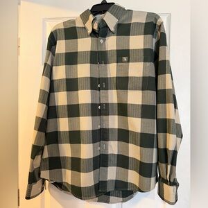 Classic Green and Cream Checkered Men's Shirt